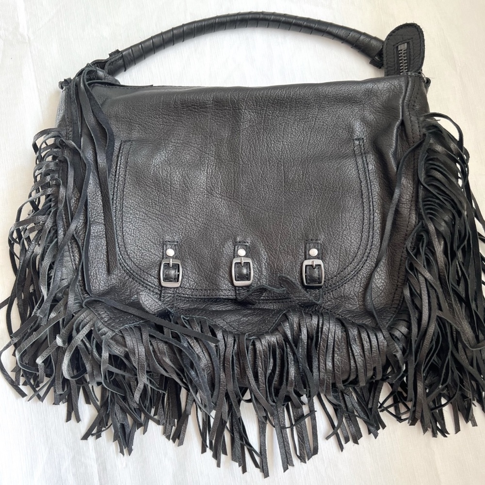 LIKE NEW Sam Edelman Leather Fringe Shoulder Bag!